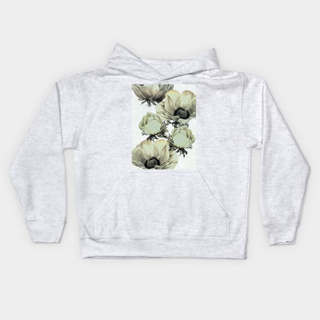 Anemone Flowers (White Background) Kids Hoodie by shany atzmon